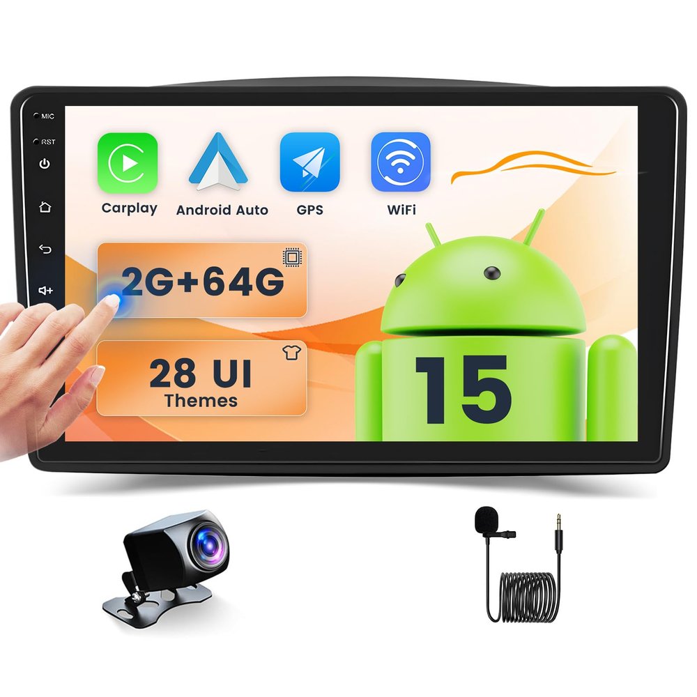 2+64GB Android Car Stereo for Toyota Sienna 2004-2010 Wireless Carplay Android Auto, 9 Inch Touchscreen Car Radio GPS Navi WiFi Bluetooth Backup Camera FM RDS Radio EQ SWC