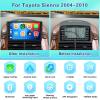 2+64GB Android Car Stereo for Toyota Sienna 2004-2010 Wireless Carplay Android Auto, 9 Inch Touchscreen Car Radio GPS Navi WiFi Bluetooth Backup Camera FM RDS Radio EQ SWC view 2