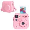 CAIYOULE Camera Case for Fujifilm Instax Mini SE/7+/7s/7c Instant Film Camera Protective Bag with Adjustable Shoulder StrapsNo CameraPink view 1