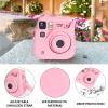 CAIYOULE Camera Case for Fujifilm Instax Mini SE/7+/7s/7c Instant Film Camera Protective Bag with Adjustable Shoulder StrapsNo CameraPink view 3