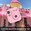 CAIYOULE Camera Case for Fujifilm Instax Mini SE/7+/7s/7c Instant Film Camera Protective Bag with Adjustable Shoulder StrapsNo CameraPink view 4