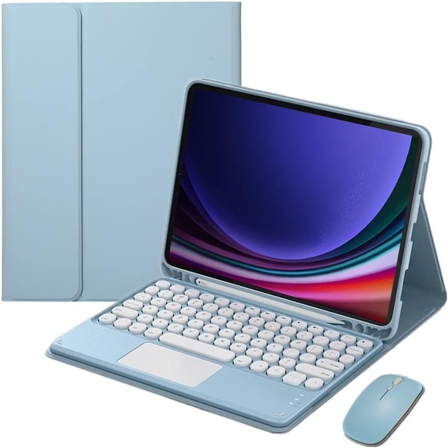Aidashine Keyboard Case for Samsung Galaxy Tab S9 Ultra 14.6 inch- Multi-Touch Trackpad, Detachable Wireless Keyboard Folio Tablet Case,Blue