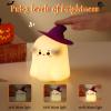 Ghost Night Light, Cute LED Silicone Lamp,Dimmable Bedside Bedside LED Lamp, Rechargeable Nursery Nightlight, with 30 Minute Timer Touch Lamp for Birthday Halloween Christmas Bedroom Decorations view 2