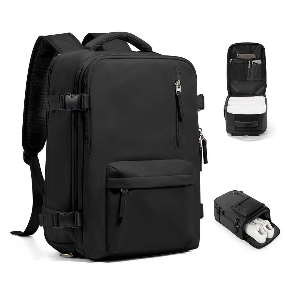 VGCUB Travel Backpack for Women Men for Spirit Airlines Personal Item Bag 18x14x8 Inches Laptop College Waterproof Carry on Flight Approved Work Backpack Mochila de Viaje,Black