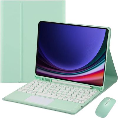 Aidashine Keyboard Case for Samsung Galaxy Tab S9 Ultra 14.6 inch- Multi-Touch Trackpad, Detachable Wireless Keyboard Folio Tablet Case,Green