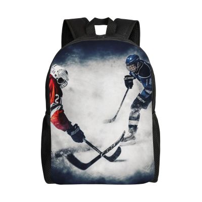 JHLMN Backpack Ice Hockey Art Travel Casual Laptop Backpack Waterproof Hiking Daypack for Men Women