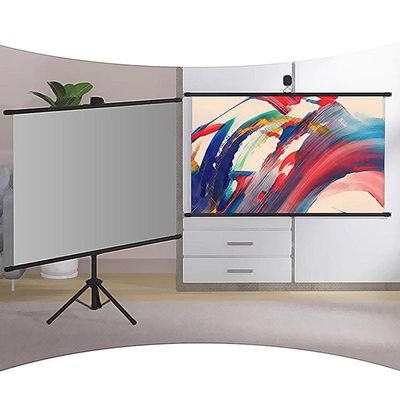 BIUBPW Outdoor Indoor Projector Screen, Stand Projection Screen for Home Theater Office Backyard Camping, 16:9 4K HD PVC Movie Screens(60inch-16:9)