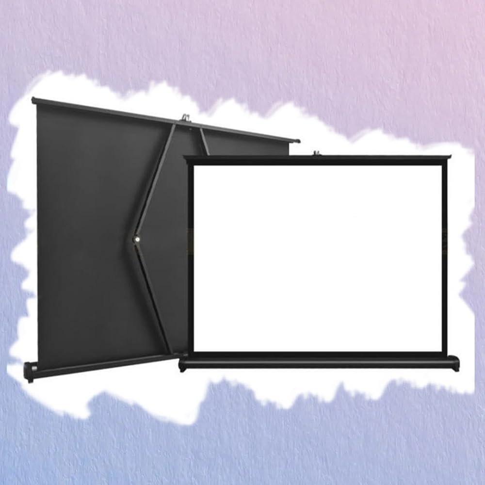REDEXI Table Top Projection Screen, Portable Outdoor Projector Screen, 20" 30" 40" 50", Mobile Projection Screen 4:3/16:9 Pull Up Movie Screen Support(40inch-16:9)