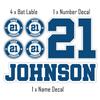 Custom Baseball Helmet Sticker Set - Includes Personalized Decals for Baseball Bats, Sports Helmets, Bat Knobs and More (Multi Color) view 2