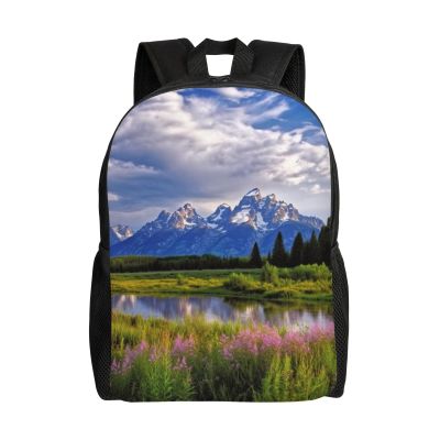 JHLMN Backpack grand teton national park Travel Casual Laptop Backpack Waterproof Hiking Daypack for Men Women