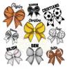 Custom Bow Sticker Coquette Bow Personalized Name Sport Fan Sticker Baseball Soccer Softball Volleyball Basketball Hockey Golf Pickleball Bow Waterproof Vinyl Sticker for Water Bottle, Laptop, Gifts view 1
