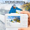 Zopsc 4K Digital Camera for Photography, 48MP Camera with 2.8 Inch HD Screen, Autofocus, 16X Digital Point and Shoot Cameras for Travel Vlogging (White) view 3