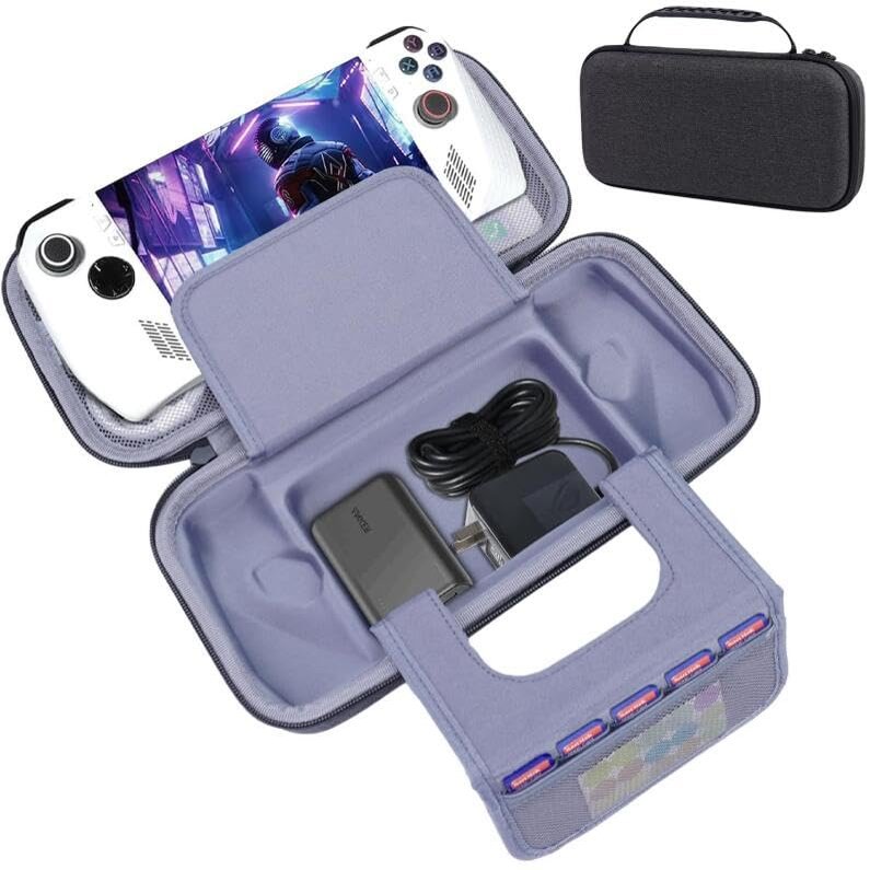 Coyktonty Carrying Case for Asus Rog Ally X 2024, Portable Hard Shell Pouch Travel Bag Shockproof Protective Cover Hard Shell with Inner Pocket for ASUS ROG Ally X Accessories (Black)