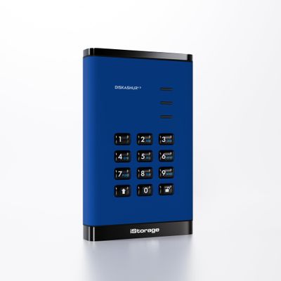 iStorage diskAshur3 SSD 512GB Blue - Secure Portable Solid State Drive - Password Protected - Dust & Water Resistant - Hardware Encryption