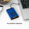 iStorage diskAshur3 SSD 1TB Blue - Secure Portable Solid State Drive - Password Protected - Dust & Water Resistant - Hardware Encryption view 4