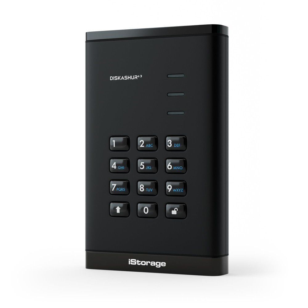 iStorage diskAshur3 SSD 4TB Black - Secure Portable Solid State Drive - Password Protected - Dust & Water Resistant - Hardware Encryption