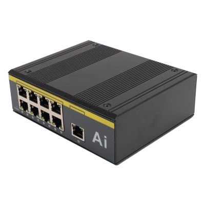 9 Ports PoE Switch Plug and Play 10/100Mbps IP40 Ethernet Network Switch for Rail Transit Transportation Smart City Ethernet Network Switch PoE Switch
