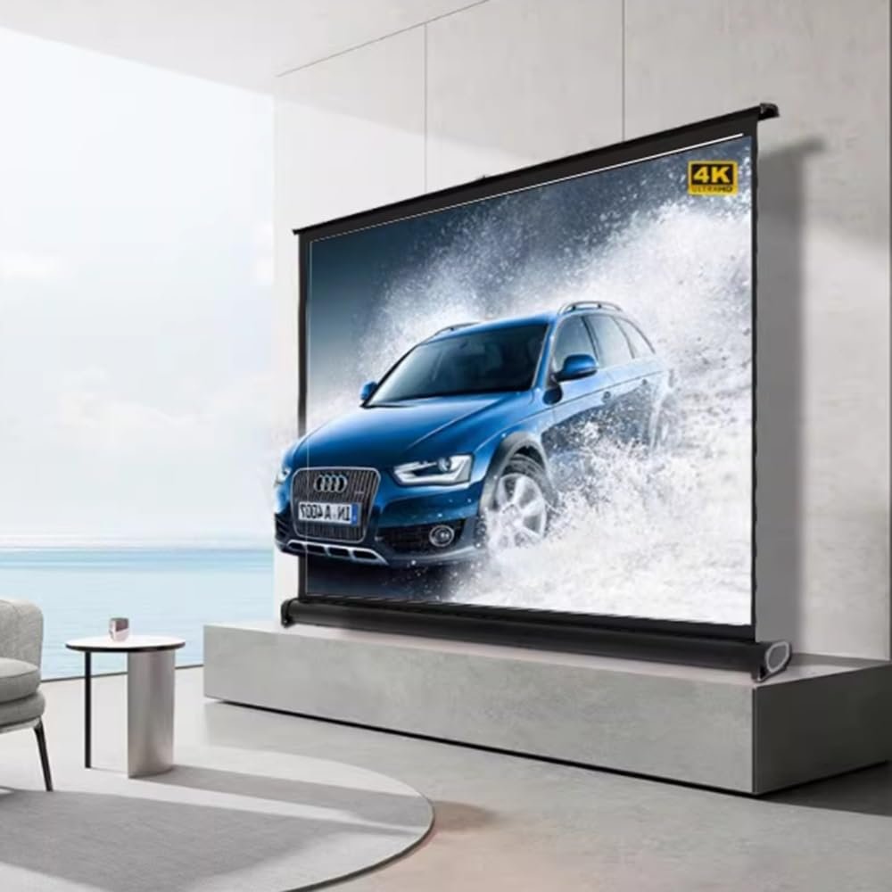 NILZA 20/60inch Projection Screen for Car Table Top Projector Screen Mini Movie Screen Self Standing Pull-Out Projector Curtain for Indoor Outdoor(20"-4:3)
