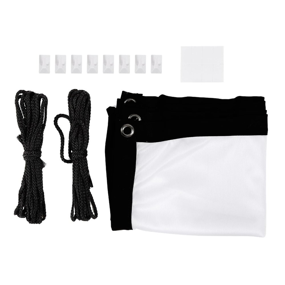 16:9 Projection Screen, Non Crease White Projector Screen, 16:9 Thicken Portable Non Crease Soft White Polyester Projector Curtain Projection Screen (120 Inch)