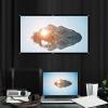 16:9 Projection Screen, Portable Non Crease White Polyester Projector Curtain, 84 Inch view 4