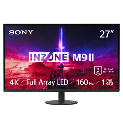 Sony INZONE M9 II 27 4K UHD (3840 x 2160) 160Hz Full Array LED 1ms GtG NVIDIA G-SYNC Gaming Monitor, DisplayHDR 600, Built-in Speakers, DisplayPort 2.1 (UHBR10) /VRR HDMI 2.1-3 Year Limited Warranty