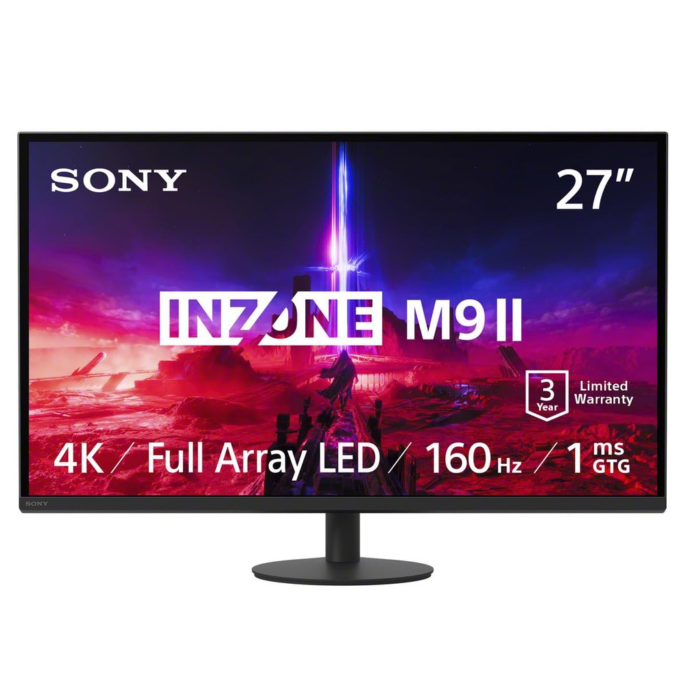 Sony INZONE M9 II 27 4K UHD (3840 x 2160) 160Hz Full Array LED 1ms GtG NVIDIA G-SYNC Gaming Monitor, DisplayHDR 600, Built-in Speakers, DisplayPort 2.1 (UHBR10) /VRR HDMI 2.1-3 Year Limited Warranty