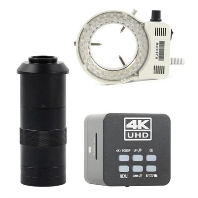 ZTBH Microscope Accessories Kit 4K UHD Microscope Camera 41MP HDMI USB Type-C IMX678 Industrial Digital Electronic Microscope with 100X Lens Light for Phone Repair Soldering Microscope Slides