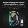 MONTECH AX 120MM - PWM Fan - Silent Performance - High Speed 1600PWM - High-End Durability with HDB Bearing - Stunning Outer Ring ARGB Lighting Design  3 in 1 Pack with 6X6 Fan Hub (AX120-3in1-B) view 3