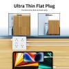 15 Ft Flat Extension Cord, Tcstei Ultra-Thin Flat Plug Surge Protector Power Strip, 3-Sided Outlet Extender, 8 AC Outlets and 4 USB Ports(1 USB C) for Home, Office, Dorm Room Essentials, White view 2