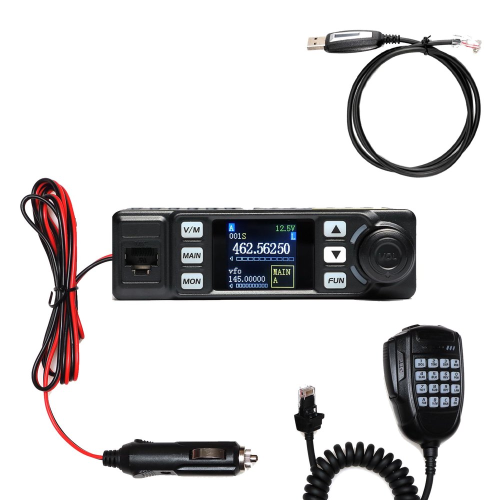 GMRS Mobile Radio Mini Car Vehicle Radio AT-779UV 20W Long Range VOX VHF UHF Scanning Receiver