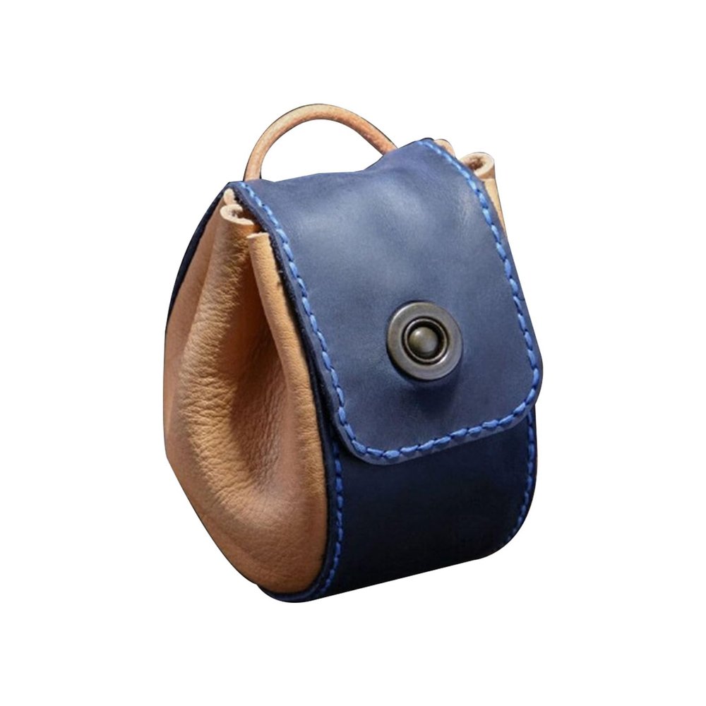 BWANGIAO Leather Bag Drawstring Pouch for DND-Dices Coin Purse Jewelry Storage Bag Role Playing Game Accessories Gift, Blue, approx.6x9cm/2.36x3.54in