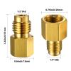BWANGIAO 2 Pieces 6015 R134A Brass Refrigerant Tank Adapter to R12 Fitting Adapter 1/2 Female to 1/4 Male Flare Adaptor R134A Brass Refrigerant Tank Adapter As the picture shown view 3