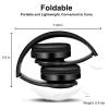 Bluetooth Headset LED, Foldable Wireless Bluetooth Headphones Over Ear, Wired HiFi Stereo Headphones with Colorful Lights Built in Mic Suitable for PC/Tablet/Phone Gaming/Exercise/Calling(Black) view 2