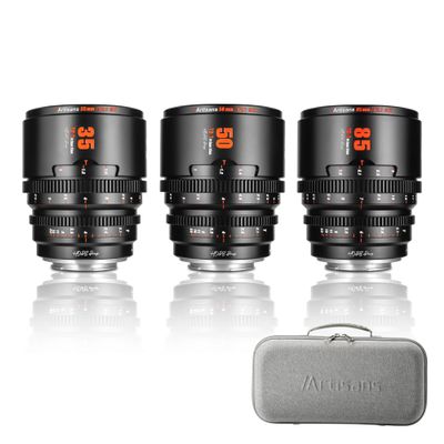 7artisans 35mm/50mm/85mm T2.1 Hope Series Professional Cine Lens S35 Frame Set Mirrorless Cameras Lens Compatible for Sony E-Mount(C Frame),for Sony A6500/A6600/A6700/FX30/ZVE-10(Black)