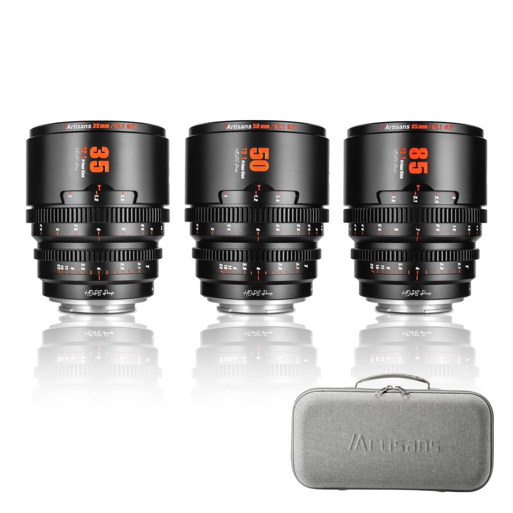 7artisans 35mm/50mm/85mm T2.1 Hope Series Professional Cine Lens S35 Frame Set Mirrorless Cameras Lens Compatible for Sony E-Mount(C Frame),for Sony A6500/A6600/A6700/FX30/ZVE-10(Black)