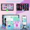 Wireless Apple Carplay 7 inch Double Din Car Stereo,IPS Touchscreen,Bluetooth 5.2,FM Car Radio,Bakcup Camera,Subwoofer Ports, Audio Receiver,Android Auto,Type-C/USB Fast Charging,GPS Navigation view 2