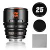 7artisans 25mm T2.1 Hope Series Professional Cine Lens S35 Frame Mirrorless Cameras Lens Compatible for Sony E-Mount(C Frame),for Sony A6500/A6600/A6700/FX30/ZVE-10(Black) view 1