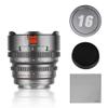 7artisans 16mm T2.1 Hope Series Professional Cine Lens S35 Frame Mirrorless Cameras Lens Compatible for Macro 4/3 Mount,MFT Mount/LUMIX GH5LL/LUMIX GH5S/Z CAM/LUMIX GH6/BMPCC4K/DC-BGH1(Titanium Gray) view 1