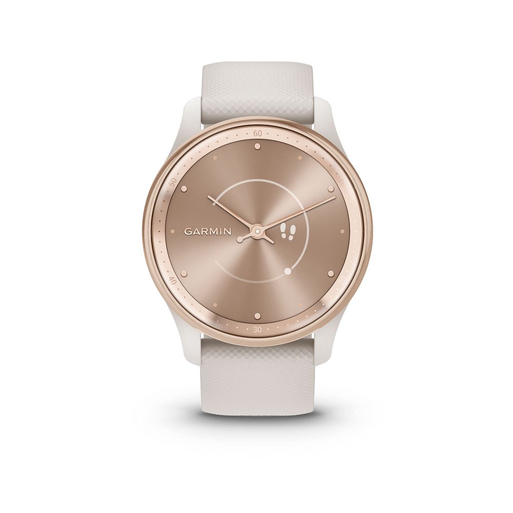 Garmin Vivomove Trend, Stylish Hybrid Smartwatch, Long-Lasting Battery Life, Dynamic Watch Hands and Touchscreen Display, Ivory (Renewed), Adjustable