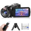 Video Camera, Full HD 1080P 30MP Camcorder, Vlogging Camera for YouTube with Infrared Night Vision, 18X Digital Zoom 3.0 LCD Screen Digital Camera, Video Recorder with Remote Control and Battery view 1