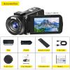 Video Camera, Full HD 1080P 30MP Camcorder, Vlogging Camera for YouTube with Infrared Night Vision, 18X Digital Zoom 3.0 LCD Screen Digital Camera, Video Recorder with Remote Control and Battery view 2