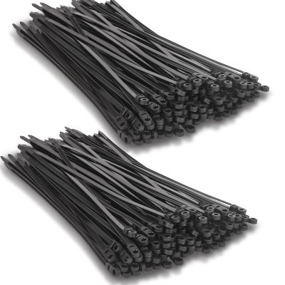 120 PCS 7.5 Inch Plastic Zip Ties with Screw Holes, Heavy Duty Mountable Cable Ties, UV Resistant Electrical Zip Ties for Indoor & Outdoor (Black)