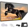 150 inch Projector Screen Upgraded- Black Backing, Straight Edges, Foldable, Washable and Wrinkle-Free - for Indoor Home Theater and Outdoor Cinema -White 16:9 by IOLIEO view 1