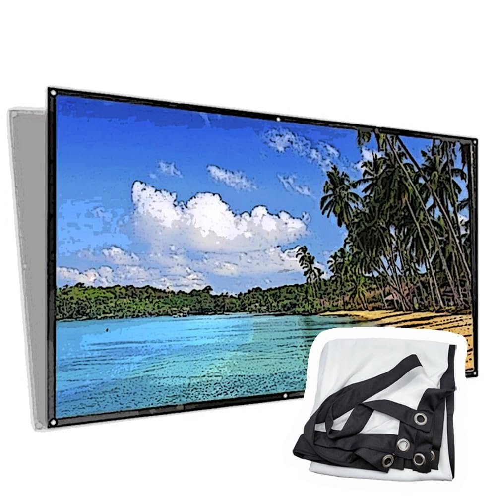BIUBPW 300inch Movie Projector Screen Foldable Outdoor Projection Screen, 16:9 Home Theater Projector Screen Oversized Anti-Wrinkle Canvas for Backyard, Party(300"-16:9)