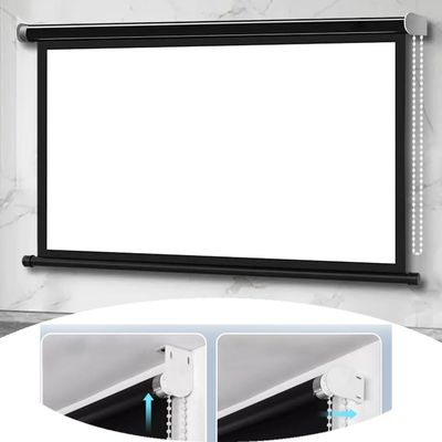 NILZA Pull Down Projector Screen HD 60In Manual Projection Screen W/Auto-Locking Home Theater Screen 16:9/4:3 Movie Screen Projection Screen Wall/Ceiling Mount(4:3)