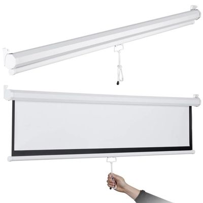 BIUBPW Retractable Projector Screen 60" 16:9 Manual Pull Down Projector Screen, Self-Locking Design, Wrinkle-Free Screen, Home/Classroom/Restaurant/Meeting(16:9-50inch)