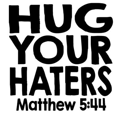 2 (Pieces) 3" and 5" Stickers n Decals"Hug your Haters Mat!" Waterproof Vinyl Decals for Cars, Trucks, Laptops, Phones, Windows etc