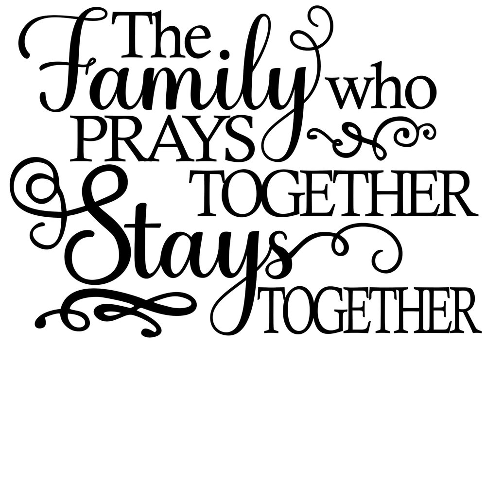2 (Pieces) 3" and 5" Stickers n Decals"The Family who Prays Together" Waterproof Vinyl Decals for Cars, Trucks, Laptops, Phones, Windows etc