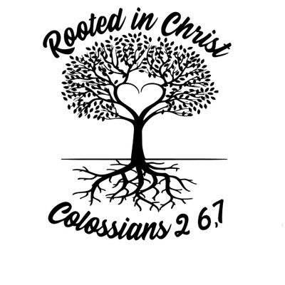 2 (Pieces) 3" and 5" Stickers n Decals Rooted in Christ Tree Waterproof Vinyl Decals for Cars, Trucks, Laptops, Phones, Windows etc