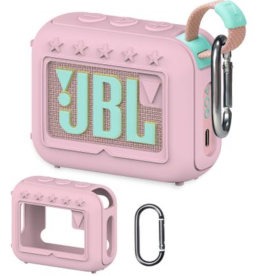 XEGIMOR Silicone Cover Case Compatible with JBL Go 4 Ultra Portable Bluetooth Speaker, Soft Skin Sleeve for JBL Go 4 Pro Sound Speaker Accessories(Pink Case)